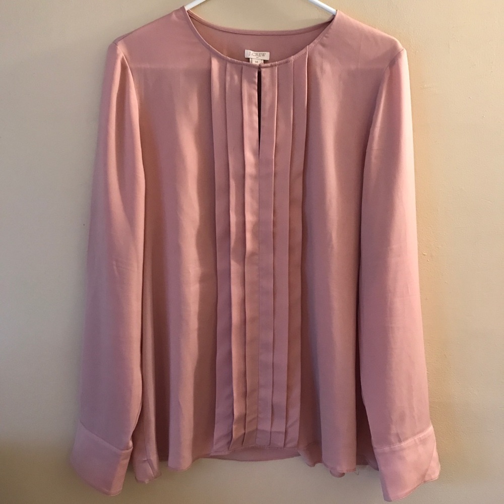 JCREW Blossom Pink Pleated Blouse 14